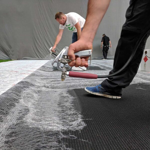 Artificial Grass installers using LazyLawn's Grab Fast Adhesives